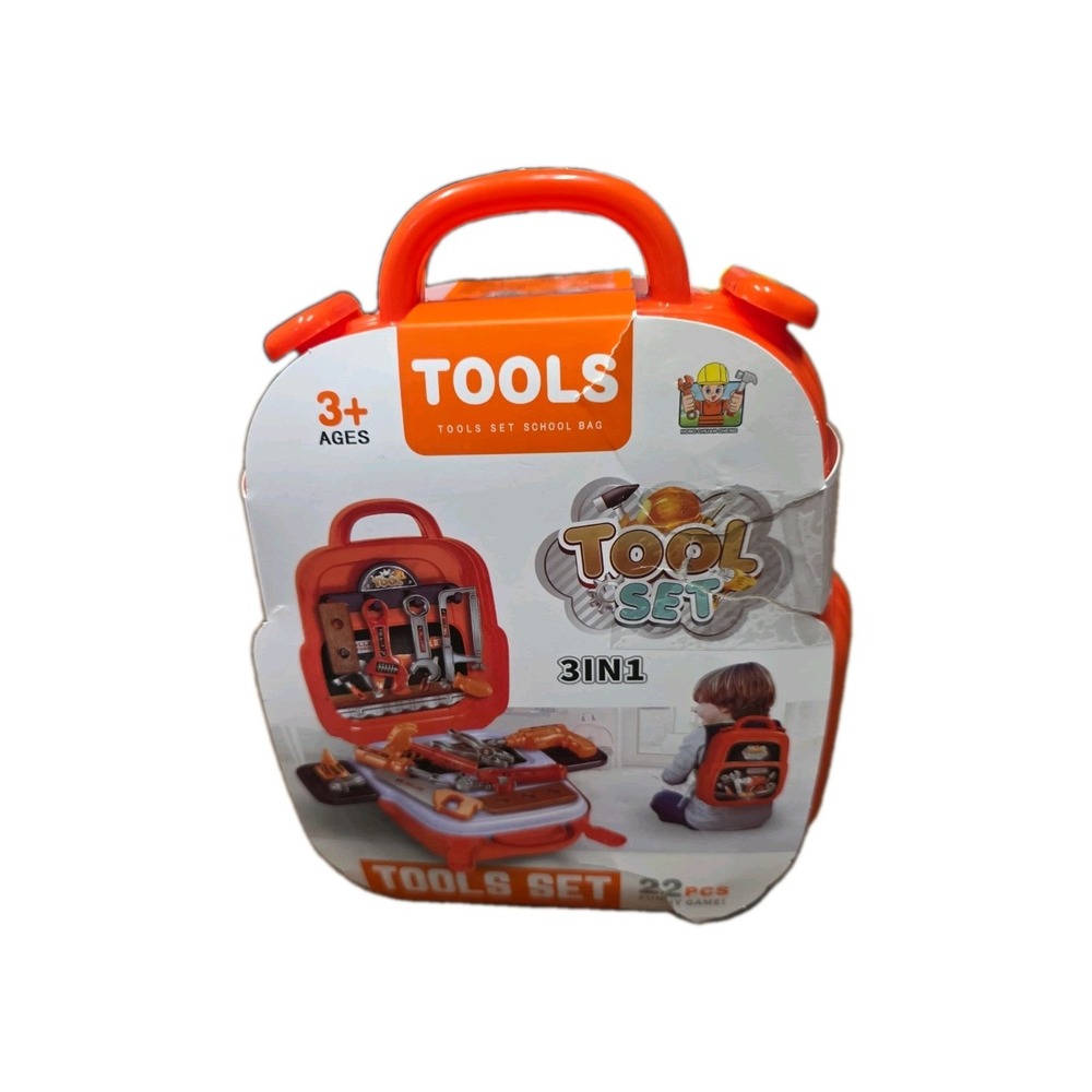 3-in-1 Kids Tool Set with Backpack - 21 Pieces *Missing 1 Side Shelf
